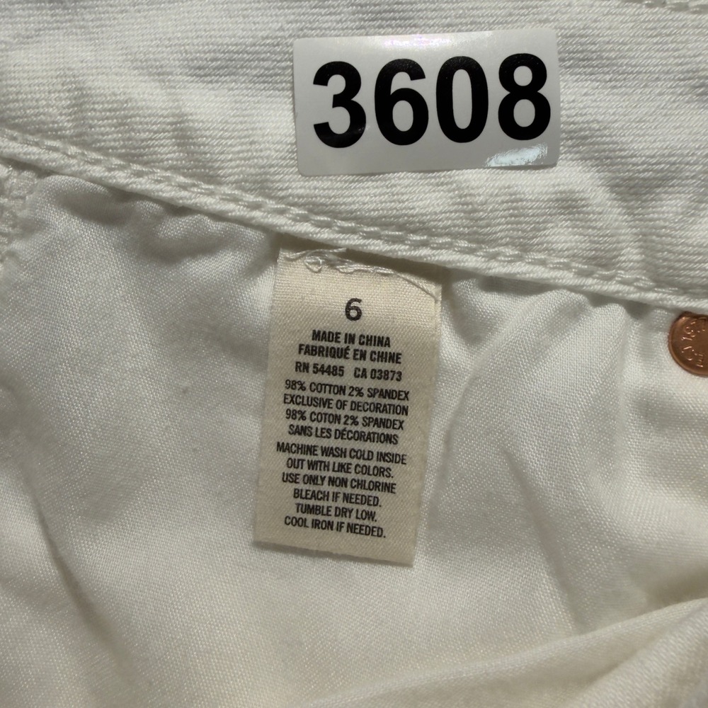 Vintage American Eagle Cutoff Shorts Womens 6 White Y2K Boho - Picture 6 of 6